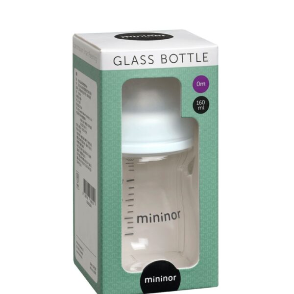 Стеклянная бутылочка для кормления MININOR, 0 месяцев, 160 мл