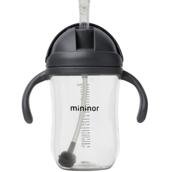 MININOR Питьевая бутылка с соломинкой, Черный Ворон, 330 мл, 1 шт.