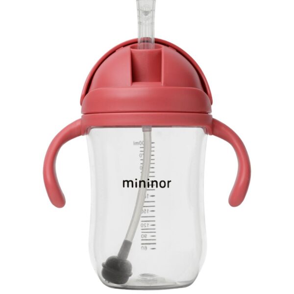 MININOR Бутылка для питья с соломинкой, ревень, 330 мл, 1 шт.
