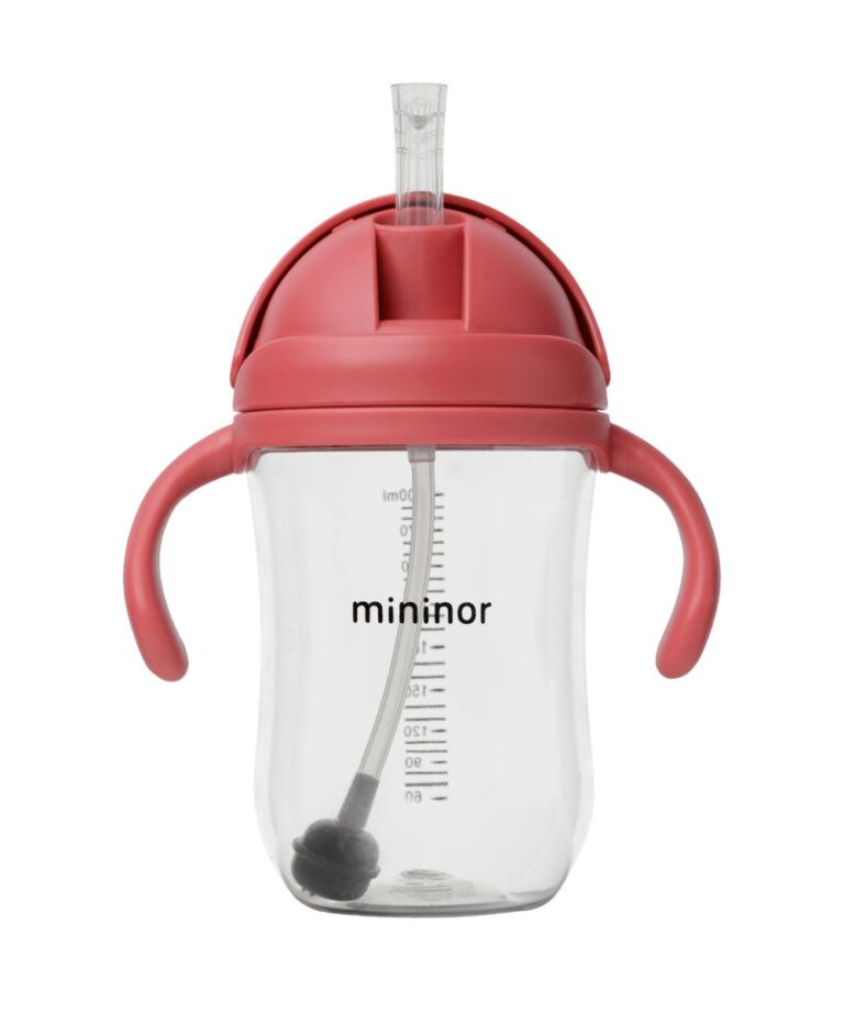 MININOR Бутылка для питья с соломинкой, ревень, 330 мл, 1 шт.
