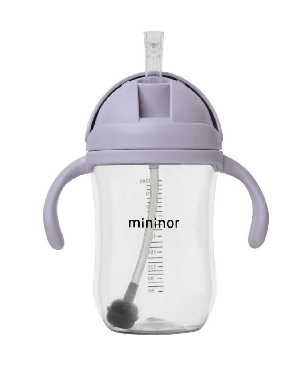 MININOR Стакан для питья с соломинкой, цветок сирени, 330 мл