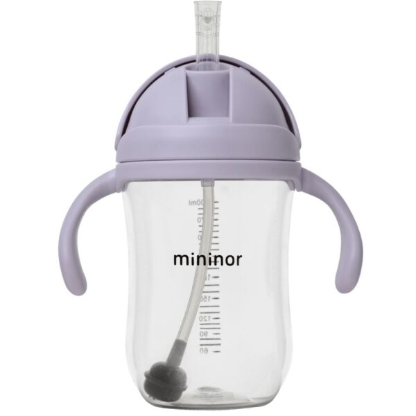 MININOR Стакан для питья с соломинкой, цветок сирени, 330 мл